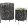 imageCosmoLiving by Cosmopolitan Contemporary Metal Set of 2 Planters 18quot 12quotH BlackBlack