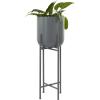 imageCosmoLiving by Cosmopolitan Metal Indoor Outdoor Planter Dome Large Planter Pot with Removable Stand Set of 2 Planters 19quot 22quotH GoldDark Grey