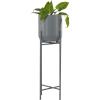 imageCosmoLiving by Cosmopolitan Metal Indoor Outdoor Planter Dome Large Planter Pot with Removable Stand Set of 2 Planters 19quot 22quotH GoldGray