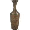 imageDeco 79 Bamboo Wood Decorative Vase Textured Centerpiece Vase with Lacquer Vase for Home Decoration 10quot x 10quot x 20quot BrownDark Brown