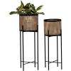 imageDeco 79 Glam Metal Set of 2 Planters 11quotW 32quotH GoldSet of 2 Planters 11W  32H