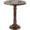 imageDeco 79 Mango Wood Floral Handmade Side End Accent Table Intricately Carved End Table with Turned Base Side Table 17quot x 17quot x 21quot Dark BrownDark Brown