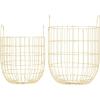 imageDeco 79 Metal Decorative and Functional Storage Basket Deep Basket Organizer with Round Handles Basket for Storage 20quot x 18quot x 19quot GoldGold