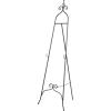 imageDeco 79 Metal Scroll Display Easel Adjustable 3 Tier Floor Standing Easel with Chain Support and Swirl Finial Display Stand 21quot x 23quot x 63quot BlackBlack