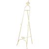 imageDeco 79 Metal Scroll Display Easel Adjustable 3 Tier Floor Standing Easel with Chain Support and Swirl Finial Display Stand 21quot x 23quot x 63quot BlackGold