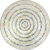 imageDeco 79 Mother of Pearl Shell Plate Handmade Home Wall Decor Mosaic Wall Sculpture with Blue Accents Wall Art 27quot x 4quot x 27quot BeigeBeige