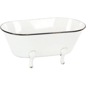 imageDeco 79 Metal Indoor Outdoor Planter Bathtub Small Planter Pot Planter 20quot x 11quot x 9quot White