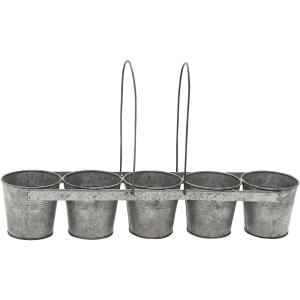 imageDeco 79 Metal Round Planter 23quot x 5quot x 5quot Gray