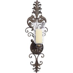 imageDeco 79 Metal Scroll Wall Sconce Weathered  10quot x 7quot x 31quot Bronze10 x 7 x 31