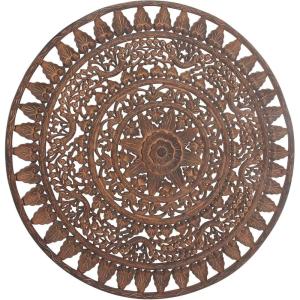 imageDeco 79 Wood Starburst Handmade Home Wall Decor Carved Wall Sculpture Wall Art 36quot x 1quot x 36quot Multi ColoredBrown