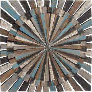 imageDeco 79 Wood Starburst Handmade Home Wall Decor Carved Wall Sculpture Wall Art 36quot x 1quot x 36quot Multi ColoredMulti Colored