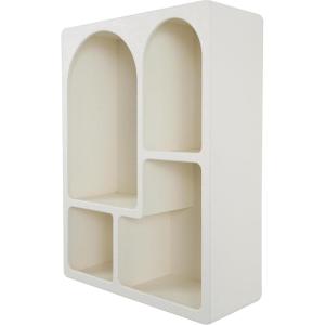 imageDeco 79 Wooden Geometric Arched Wall Shelf with Block Shapes 24quot x 10quot x 31quot Cream