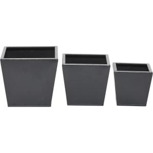 imageThe Novogratz Metal Indoor Outdoor Planter Large Planter Pot with Removable Stand Set of 2 Planters 30quot 24quotH BlackDark Gray