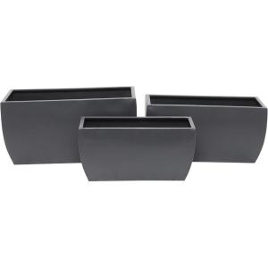 imageThe Novogratz Metal Indoor Outdoor Planter Large Planter Pot with Removable Stand Set of 2 Planters 30quot 24quotH BlackGray