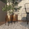 imageCosmoLiving by Cosmopolitan Metal Indoor Outdoor Planter Floral Cutout Small Planter Pot with Removable Stand Set of 2 Planters 15quot 14quotH GoldGold