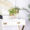 imageCosmoLiving by Cosmopolitan Metal Round Planter with Removable Stand Set of 2 7quot 7quotW SilverGold