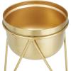imageCosmoLiving by Cosmopolitan Metal Round Planter with Removable Stand Set of 2 7quot 7quotW SilverGold