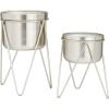 imageCosmoLiving by Cosmopolitan Metal Round Planter with Removable Stand Set of 2 7quot 7quotW SilverSilver