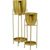 imageCosmoLiving by Cosmopolitan Modern Metal Set of 2 Planters 32quot 24quotH Gold
