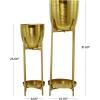 imageCosmoLiving by Cosmopolitan Modern Metal Set of 2 Planters 32quot 24quotH Gold