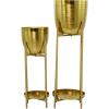 imageCosmoLiving by Cosmopolitan Modern Metal Set of 2 Planters 32quot 24quotH Gold