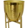 imageCosmoLiving by Cosmopolitan Modern Metal Set of 2 Planters 32quot 24quotH Gold