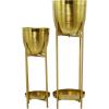 imageCosmoLiving by Cosmopolitan Modern Metal Set of 2 Planters 32quot 24quotH Gold