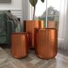 imageDeco 79 Aluminum Metal Indoor Outdoor Planter Large Hammered Small Planter Pot Set of 3 Planters 21quot 16quot 13quotH CopperCopper