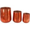 imageDeco 79 Aluminum Metal Indoor Outdoor Planter Large Hammered Small Planter Pot Set of 3 Planters 21quot 16quot 13quotH CopperCopper
