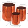 imageDeco 79 Aluminum Metal Indoor Outdoor Planter Large Hammered Small Planter Pot Set of 3 Planters 21quot 16quot 13quotH CopperCopper