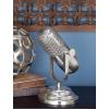 imageDeco 79 Aluminum Metal Microphone Decorative Sculpture Home Decor Statue Accent Figurine 9quot x 6quot x 9quot SilverSilver