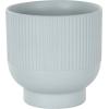 imageDeco 79 Ceramic Indoor Outdoor Planter Small Planter Pot with Linear Grooves and Tapered Bases Set of 3 Planters 9quot 8quot 6quotH WhiteLight Blue