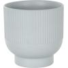 imageDeco 79 Ceramic Indoor Outdoor Planter Small Planter Pot with Linear Grooves and Tapered Bases Set of 3 Planters 9quot 8quot 6quotH WhiteLight Blue
