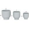 imageDeco 79 Ceramic Indoor Outdoor Planter Small Planter Pot with Linear Grooves and Tapered Bases Set of 3 Planters 9quot 8quot 6quotH WhiteLight Blue