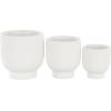 imageDeco 79 Ceramic Indoor Outdoor Planter Small Planter Pot with Linear Grooves and Tapered Bases Set of 3 Planters 9quot 8quot 6quotH WhiteWhite