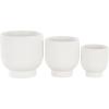 imageDeco 79 Ceramic Indoor Outdoor Planter Small Planter Pot with Linear Grooves and Tapered Bases Set of 3 Planters 9quot 8quot 6quotH WhiteWhite
