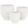 imageDeco 79 Ceramic Indoor Outdoor Planter Small Planter Pot with Linear Grooves and Tapered Bases Set of 3 Planters 9quot 8quot 6quotH WhiteWhite