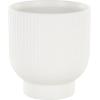 imageDeco 79 Ceramic Indoor Outdoor Planter Small Planter Pot with Linear Grooves and Tapered Bases Set of 3 Planters 9quot 8quot 6quotH WhiteWhite