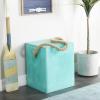 imageDeco 79 Contemporary Magnesium Oxide Square Outdoor Accent Table 15quot x 15quot x 18quot AquamarineAquamarine