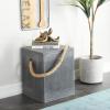 imageDeco 79 Contemporary Magnesium Oxide Square Outdoor Accent Table 15quot x 15quot x 18quot AquamarineGrey