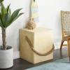 imageDeco 79 Contemporary Magnesium Oxide Square Outdoor Accent Table 15quot x 15quot x 18quot AquamarineYellow