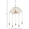 imageDeco 79 Eclectic Mango Wood Lotus Windchime with Bells 15quotL x 30quotH GoldLARGE SIZE