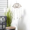 imageDeco 79 Eclectic Mango Wood Lotus Windchime with Bells 15quotL x 30quotH GoldLARGE SIZE