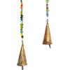 imageDeco 79 Eclectic Mango Wood Lotus Windchime with Bells 15quotL x 30quotH GoldLARGE SIZE