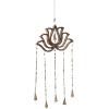 imageDeco 79 Eclectic Mango Wood Lotus Windchime with Bells 15quotL x 30quotH GoldLARGE SIZE