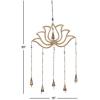imageDeco 79 Eclectic Mango Wood Lotus Windchime with Bells 15quotL x 30quotH GoldLARGE SIZE