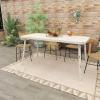 imageDeco 79 Farmhouse Aluminum Outdoor Dining WeatherResistant Table Lawn Backyard Garden White