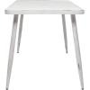 imageDeco 79 Farmhouse Aluminum Outdoor Dining WeatherResistant Table Lawn Backyard Garden White