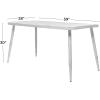 imageDeco 79 Farmhouse Aluminum Outdoor Dining WeatherResistant Table Lawn Backyard Garden White