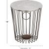 imageDeco 79 Farmhouse Metal Round Outdoor Accent Table 16quot x 16quot x 18quot Black